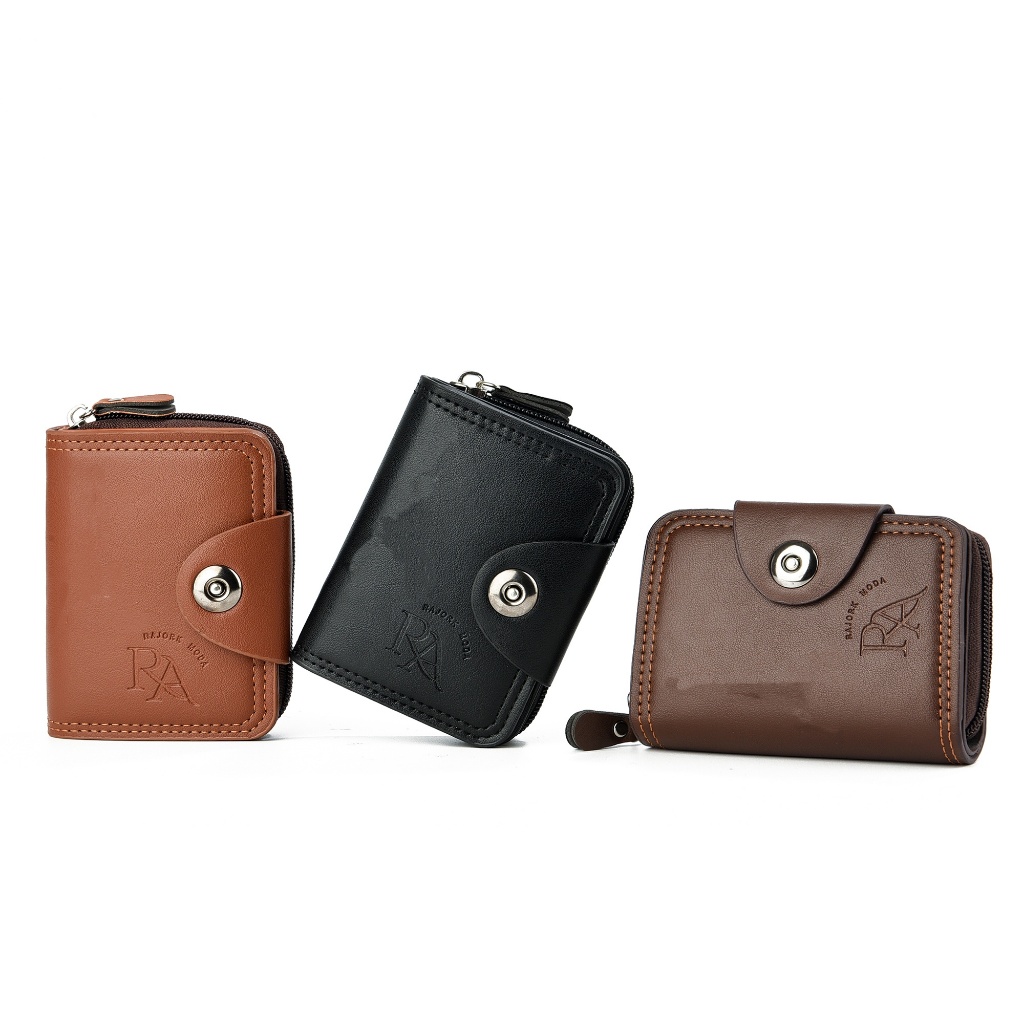 Carteira Masculina Estilosa Em Couro Sintético Com Zíper E Fivela Para Cartões E Moedas em Oferta na Shopee