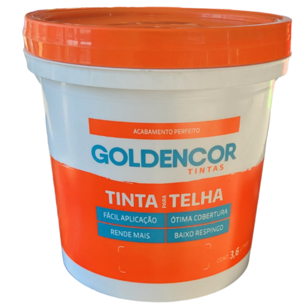 Resina Tinta Para Telha Goldencor 3,6L Impermeabilizante Alto Brilho Cores Diversas