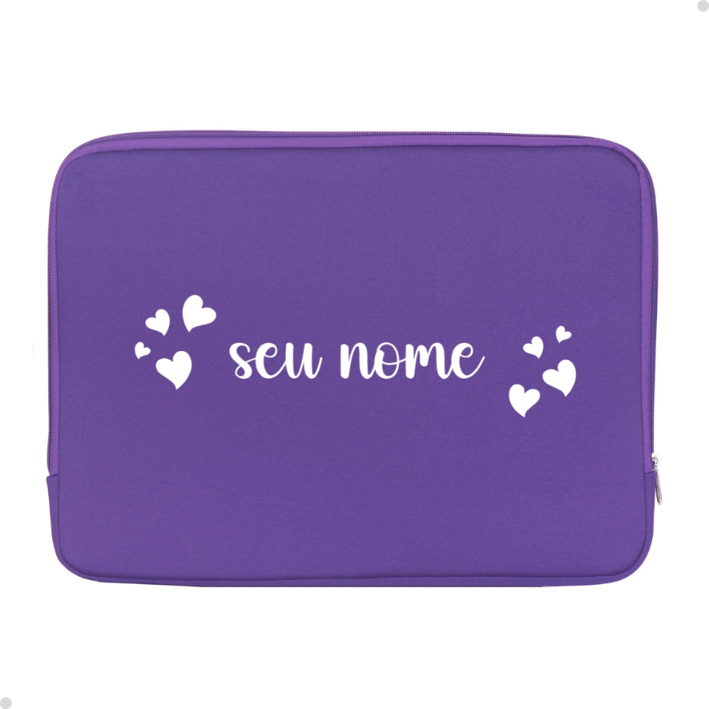 Bolsa Notebook Personalizada Com Seu Nome Corações Lançamento Super Desconto em Oferta na Shopee