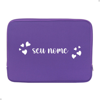 Bolsa Notebook Personalizada Com Seu Nome Corações Lançamento Super Desconto em Oferta na Shopee