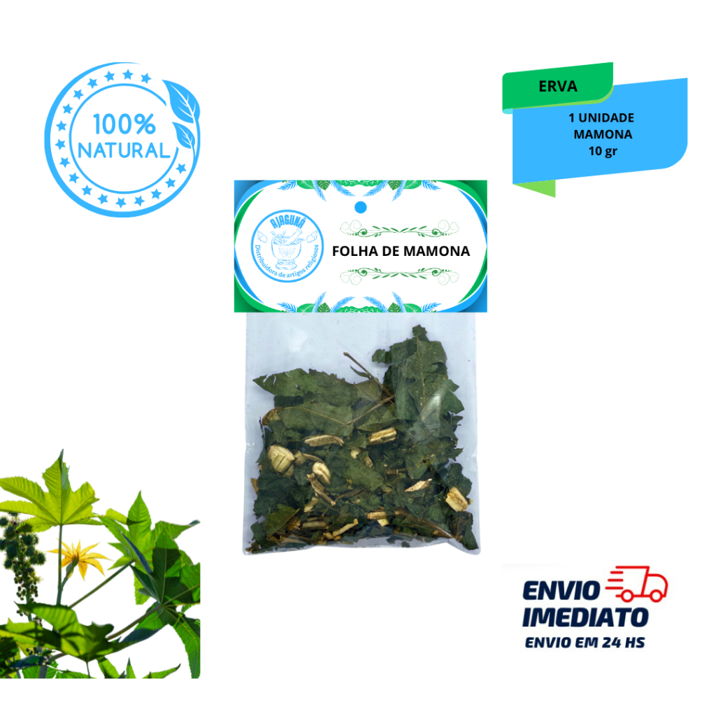 Erva Folha de Mamona 10g Descarrego e Limpeza Espiritual na Umbanda e Candomblé em Oferta na Shopee