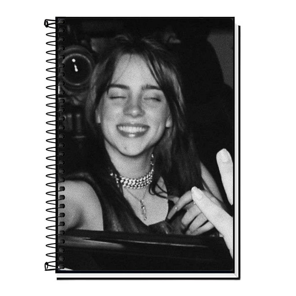 Caderno  personalizado da billie  Vários Modelos 1 10 15 20 Matérias Capa Dura Espiral Estudante Faculdade em Oferta na Shopee