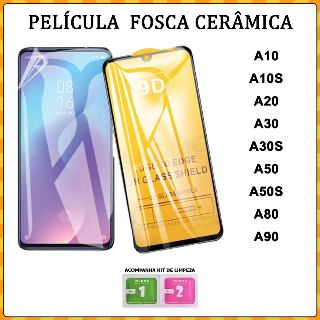 Película de Cerâmica Fosca Flexível 3D/9D HD Para Samsung A10 A10S A20 A30 A30S A50 A50S A80 A90 em Oferta na Shopee