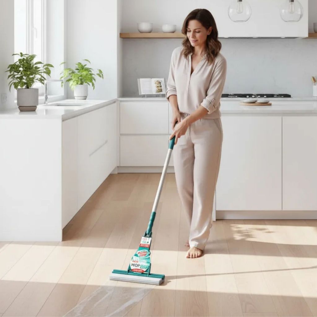 Kit Com 1 Mop Flash Limp Limpeza Geral Plus Absorvente + 1 Refil De Pva Extra
