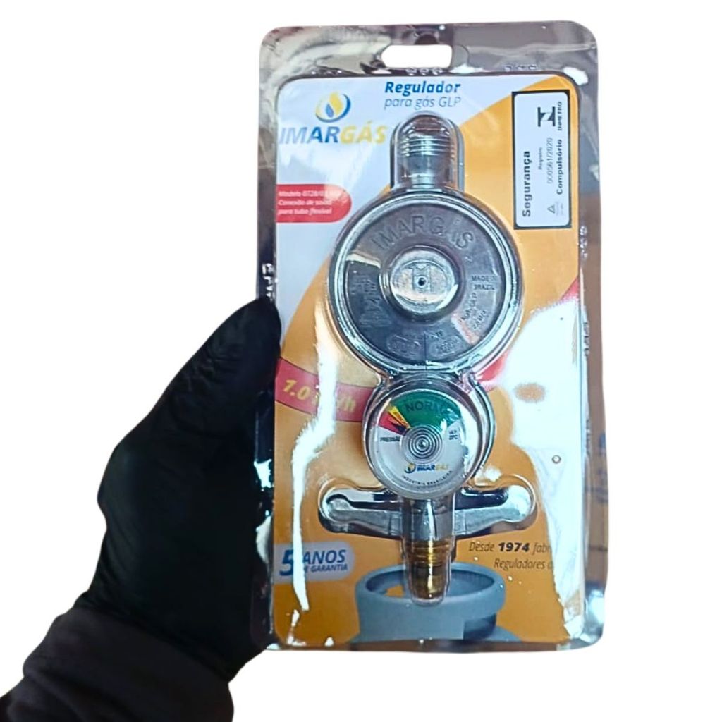 Regulador Registro Gás Imar Com Manômetro 1kgh Rosca 1/2 gas cozinha fogão cooktop