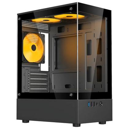 GABINETE GAMER PRETO SEM FAN USB 3.0 - BLUECASE BG-053 NUKER V2 VIDRO TEMPERADO