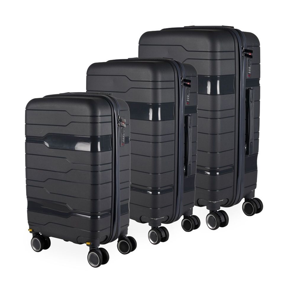 Conjunto Mala 32KG + Mala 23KG +Mala 10KG Polipropilneno Alta Resistência Ultra Leve Giratória Envio Imediato