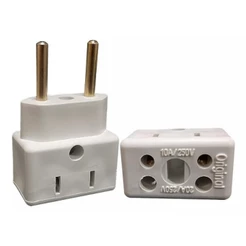 Plug Adaptador para Tomada tipo Bob Esponja Resistente a Alta Temperatura 250v de Porcelana Branco