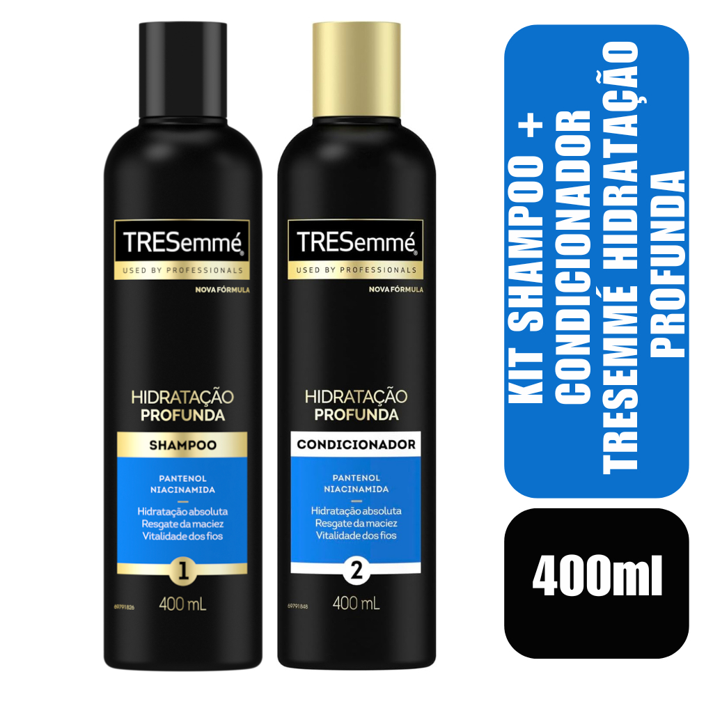 Kit Shampoo + Condicionador Tresemmé Hidratação Profunda 400ml em Oferta na Shopee