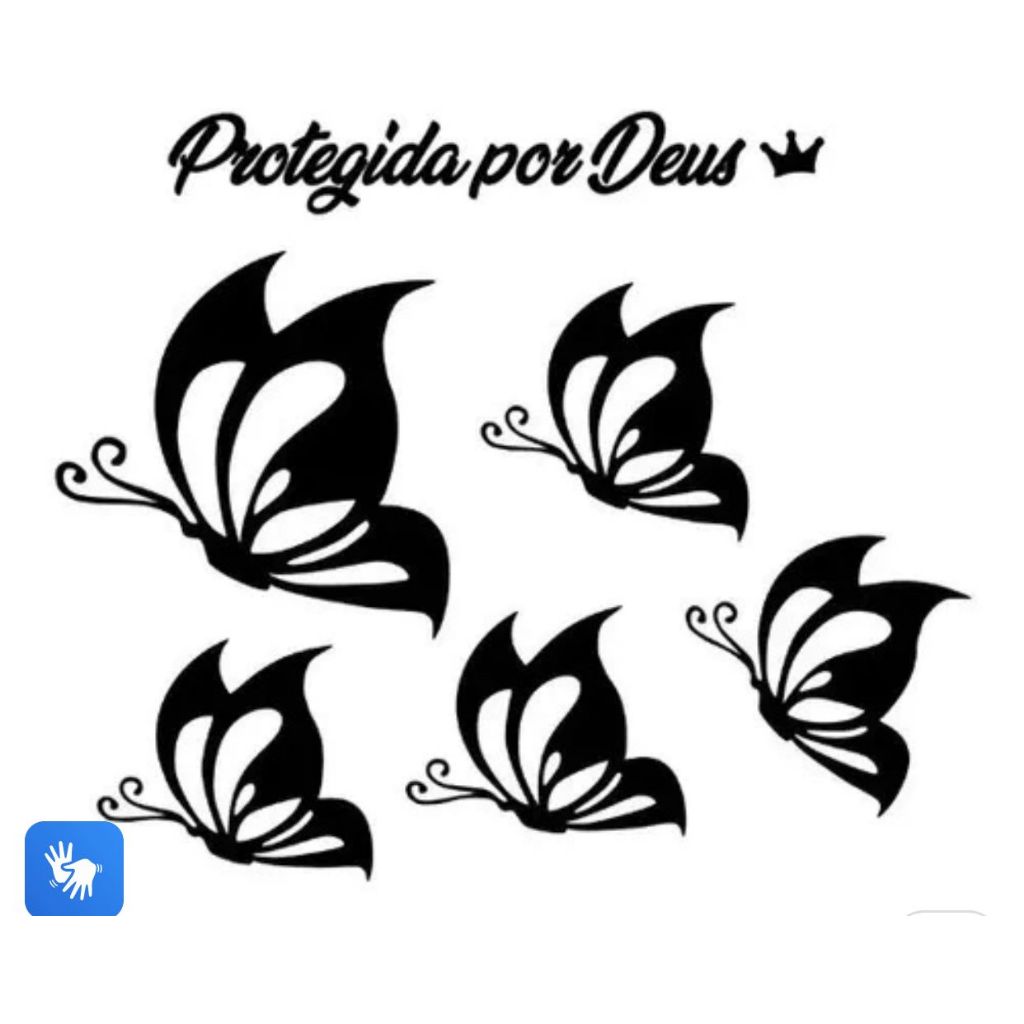 Kit Adesivo Protegida Por Deus Borboletas AD3290