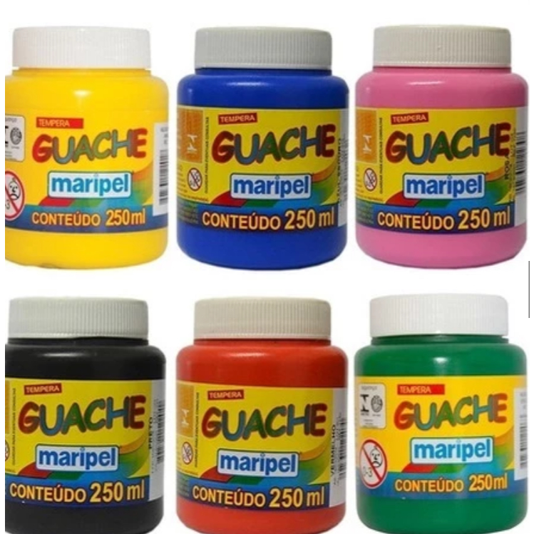 Tinta Guache 250ml Maripel Escolar - Unidade em Oferta na Shopee