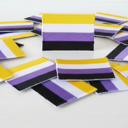 Patch Termocolante Bandeira LGBT não Binario bordado