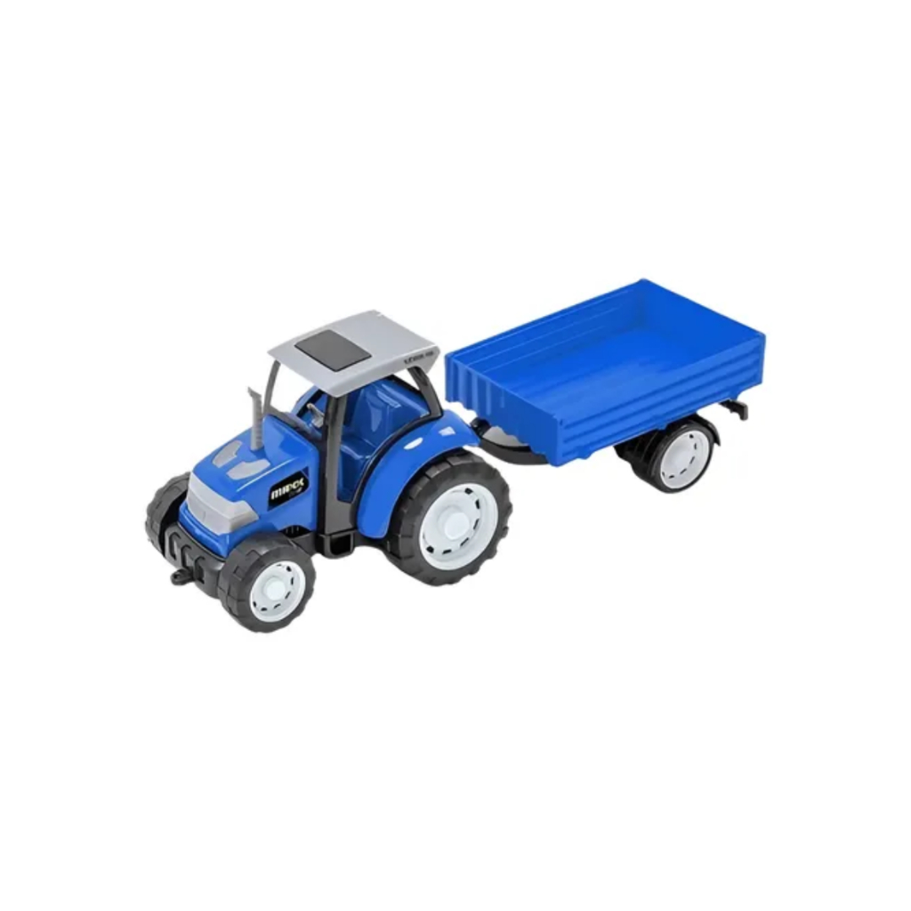 Trator Rural Com Carreta Agro Usual Brinquedo Miniatura