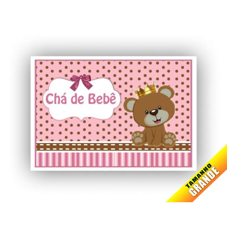 Papel Arroz Menina Chá de Bebê Rosa para Bolo Grande 30x40cm de 7kg