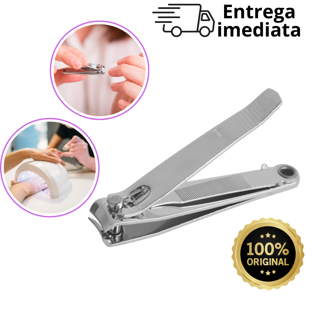 Cortador Cortadores De Unha Grande Com Lixa Manicure Pedicure Premium Original Line 7,5CM Aço Inox