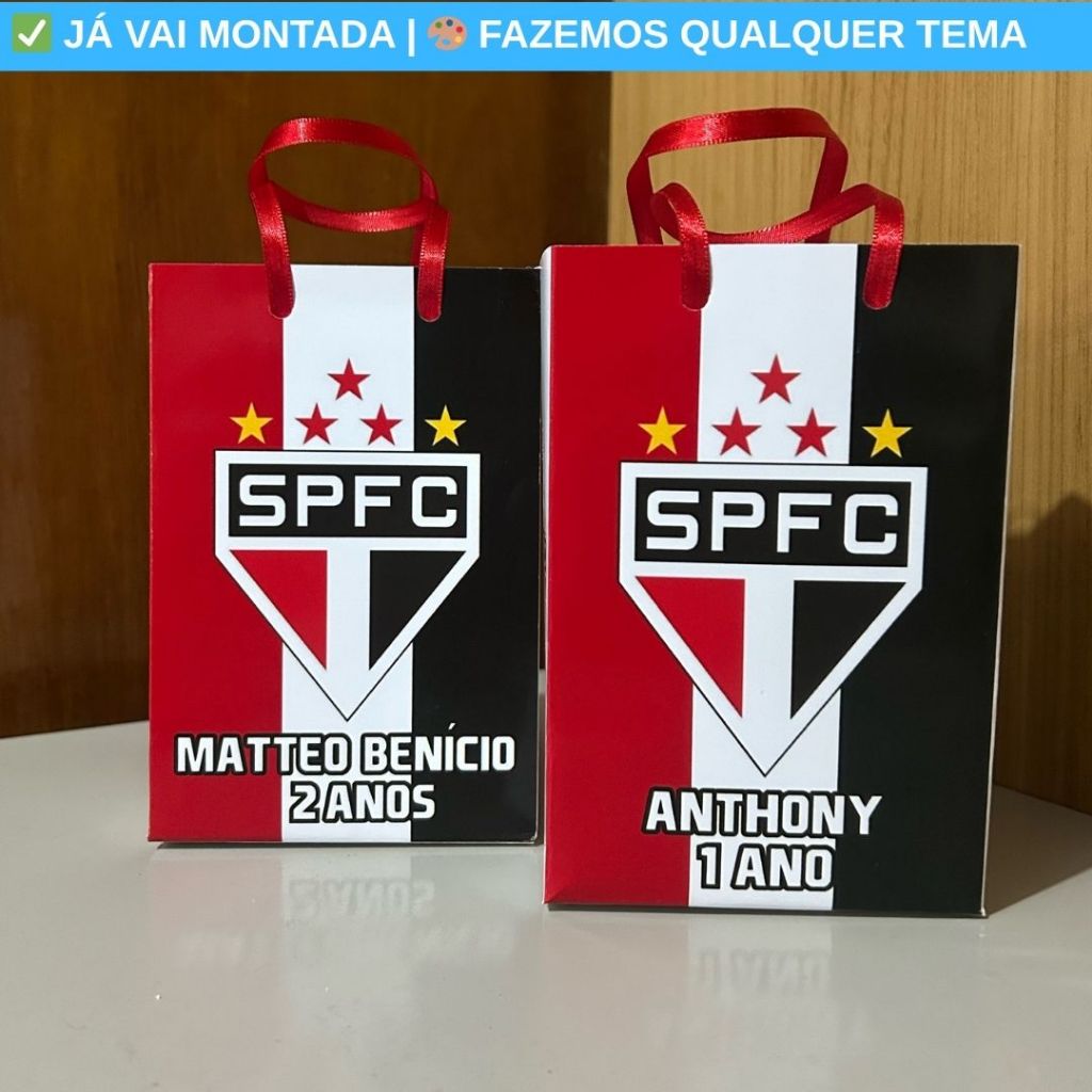 Sacolinha Surpresa Personalizada São Paulo Festa Infantil | Lembrancinha Aniversário Criança Temas