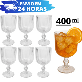 Jogo De 6 e 12 Taças Graffiato Canelada 400ml Vidro REFORÇADO Grosso Elegante P/ Agua Vinhoo Refrigerante em Oferta na Shopee