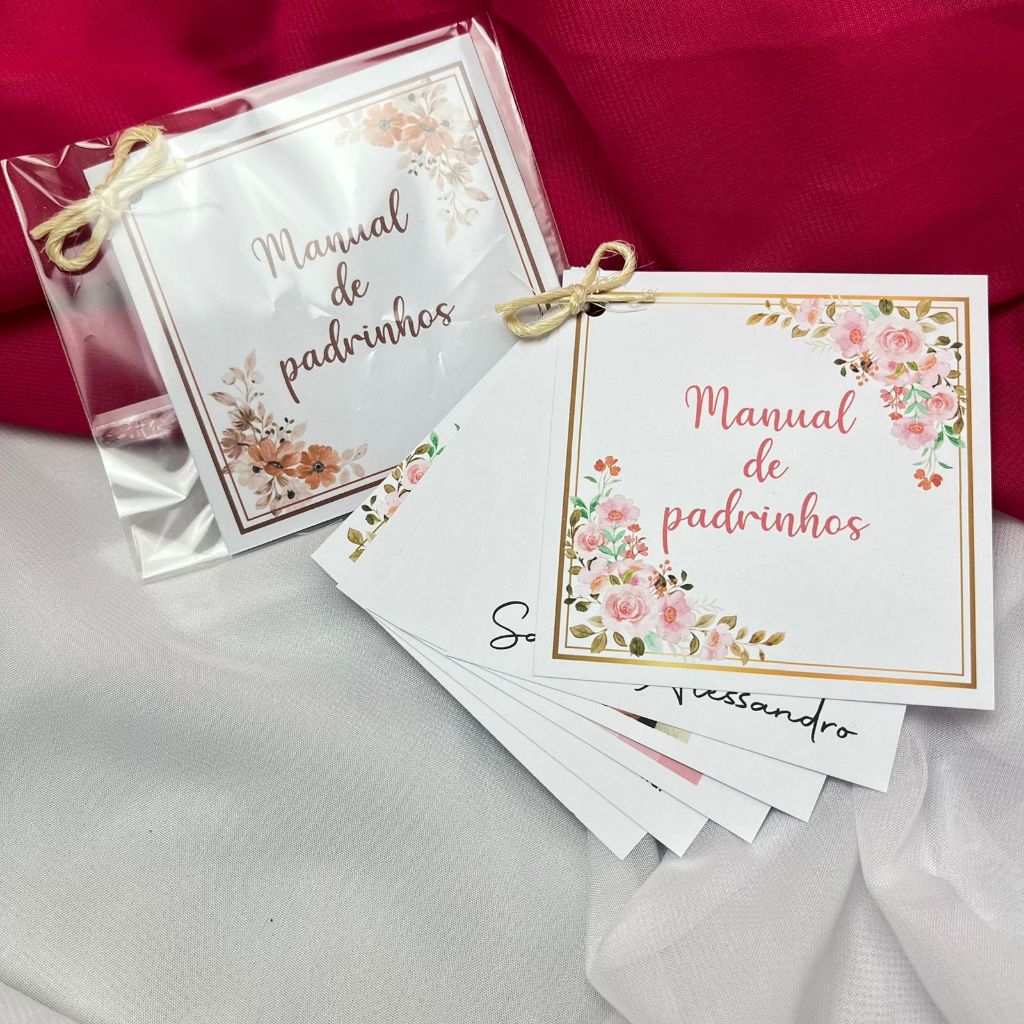 Manual dos padrinhos personalizado - convite de padrinhos