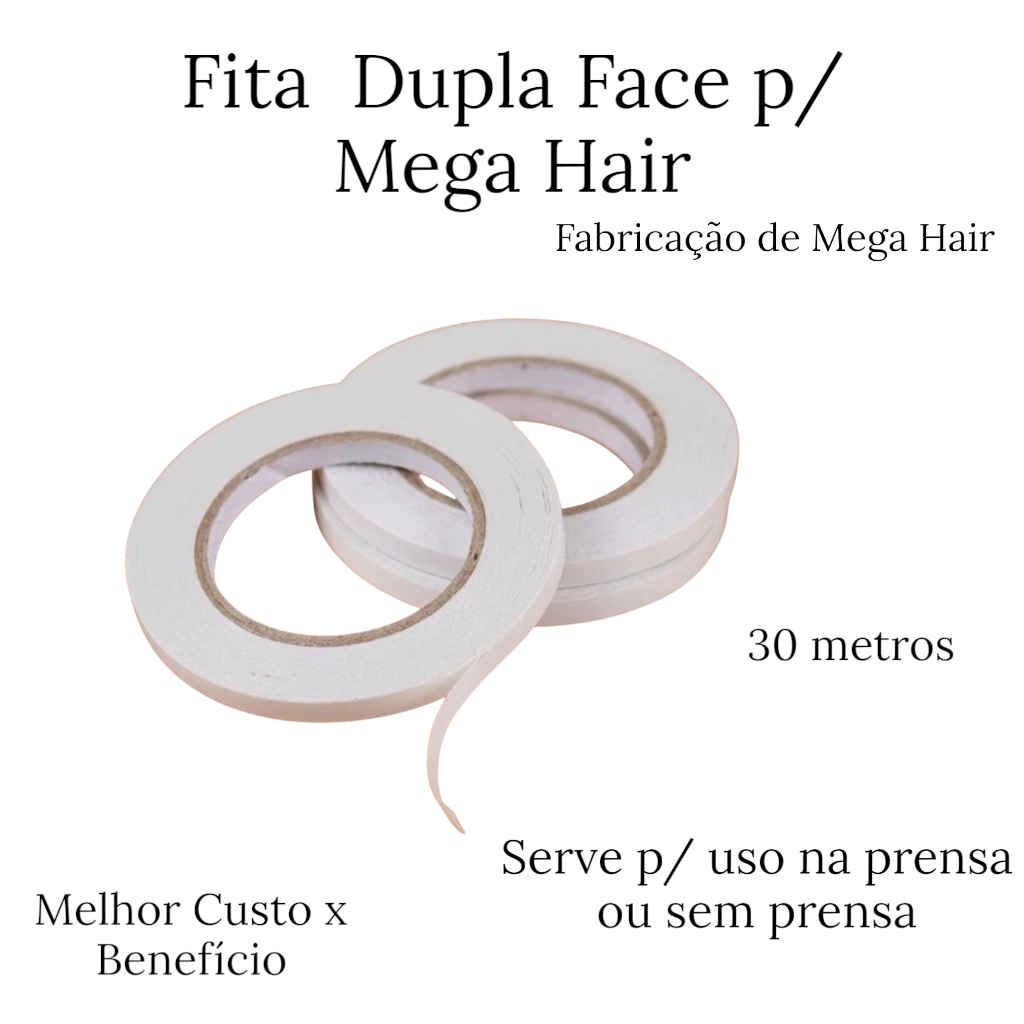 Fita Dupla Face Fina Multiuso p/ Fabricar Mega Hair em Oferta na Shopee