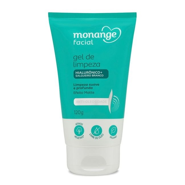 Gel De Limpeza Facial Monange Anti-Oleosidade Efeito Matte 120g em Oferta na Shopee