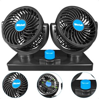 Mini Ventilador Duas Cabeças Duplo Carro Automotivo 12V Giratório 360° Veículo 2 Níveis P/Automóvel em Oferta na Shopee