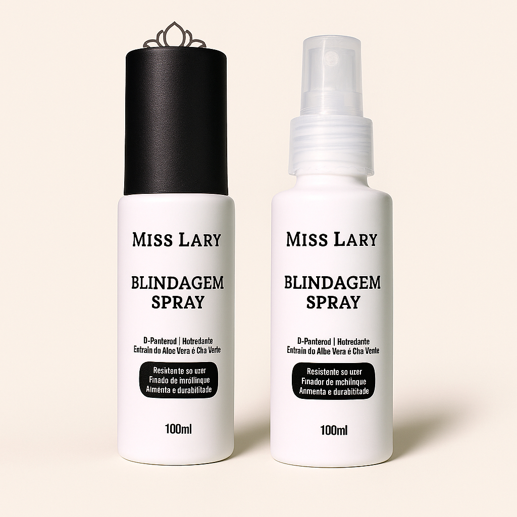 Blindagem Spray Miss Lary PRO – Fixador de Maquiagem, D-Pantenol, Aloe Vera e Hialurônico