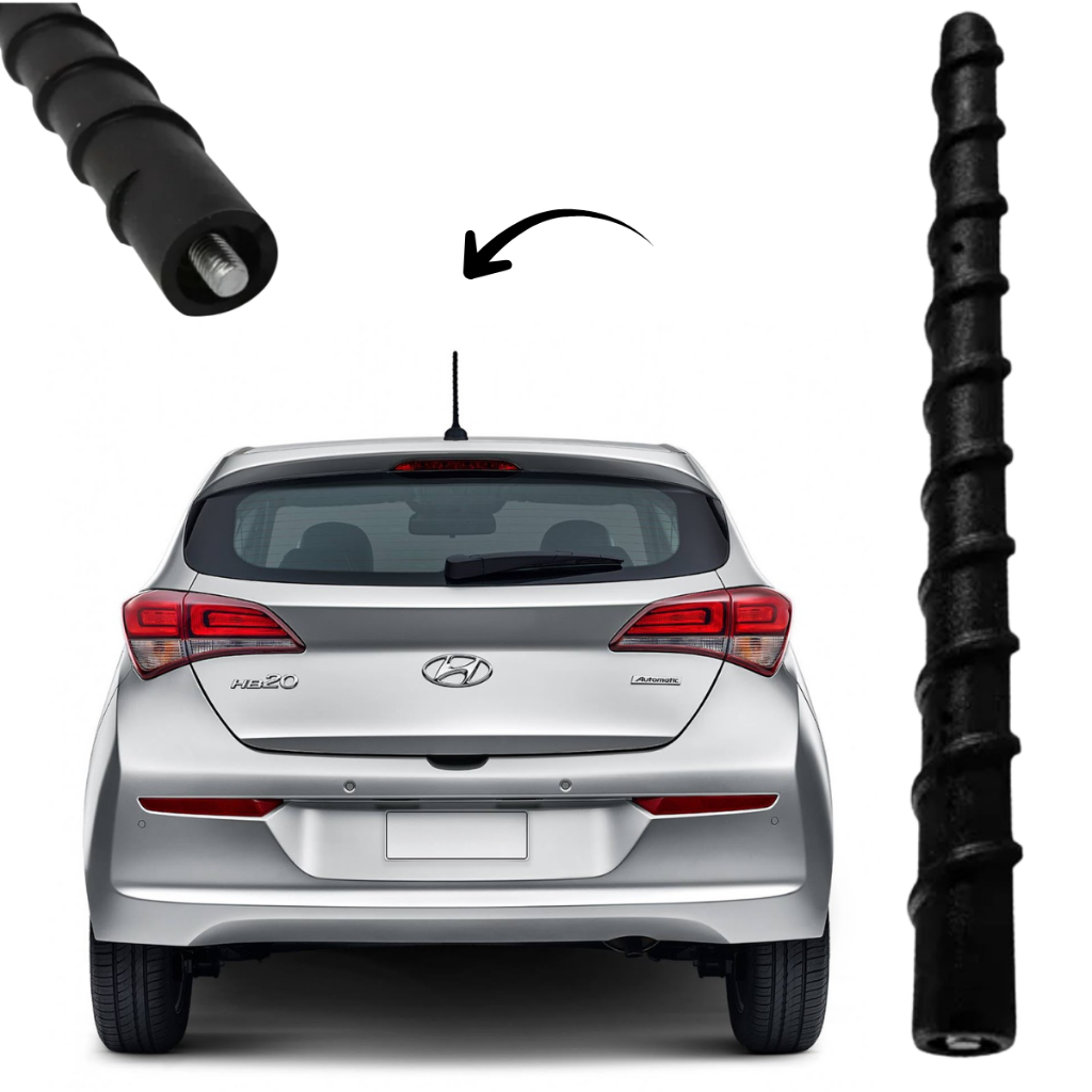 Haste Receptiva Antena Traseira do Teto Hyundai HB20 Todos anos Durável Resistente fácil instalação em Oferta na Shopee