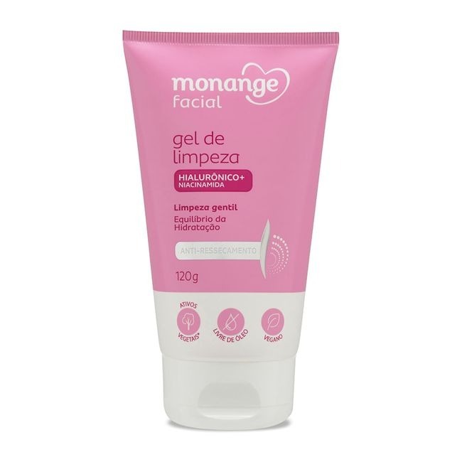 Gel De Limpeza Facial Monange Anti-Ressecamento Limpeza Gentil 120g em Oferta na Shopee