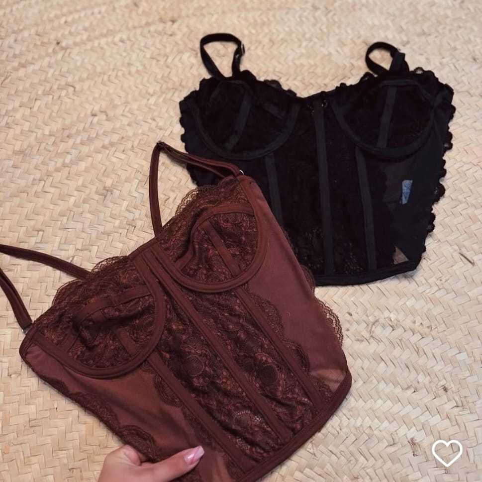 Corset Renda Sem Bojo Carnaval Amarrar Costas Bloquinho Feminino Tendência Tule Corselet Verão