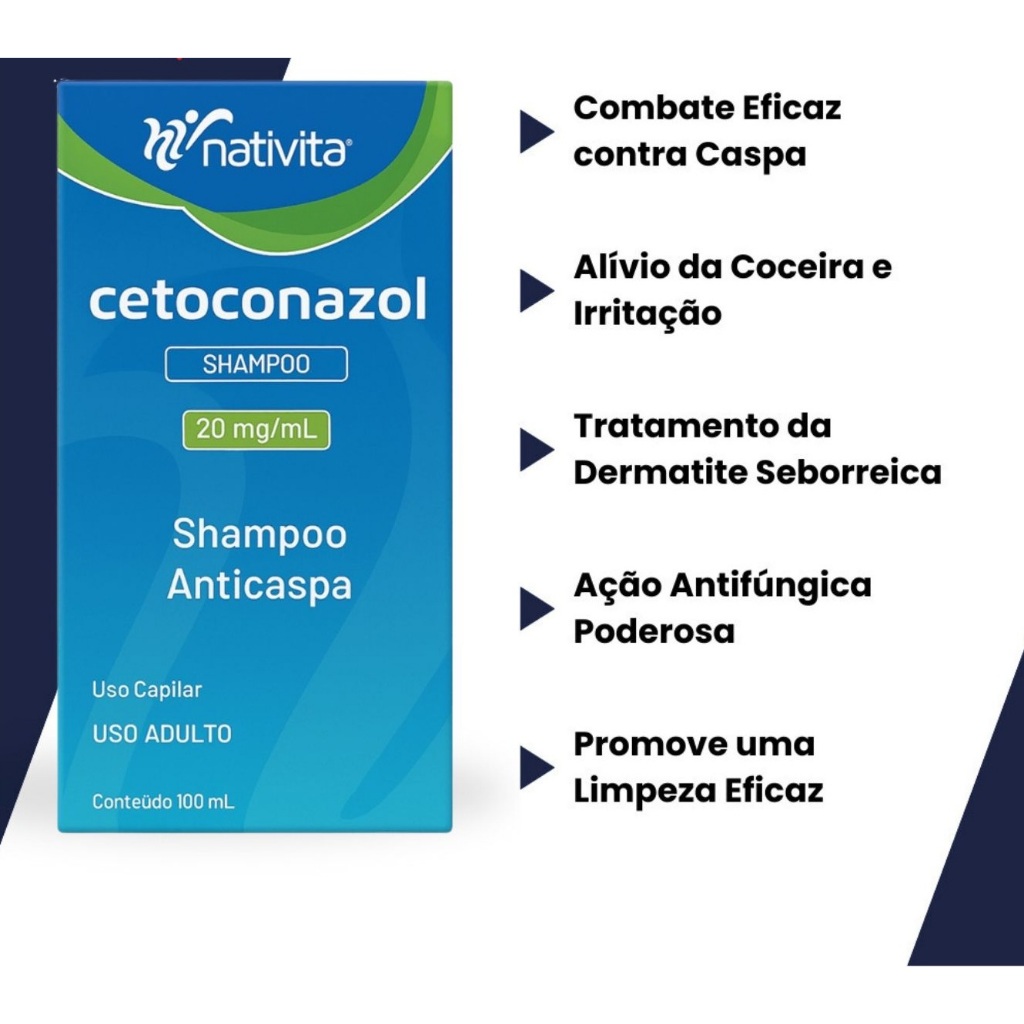 Shampoo Cetoconazol Anticaspa Seborreia Coceira Nativita 100ml em Oferta na Shopee