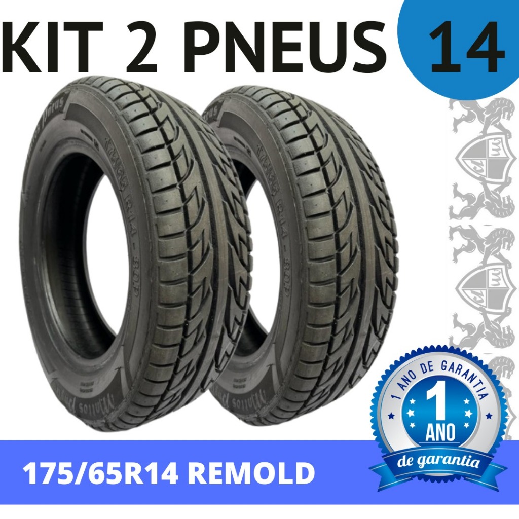 Kit 2 Pneus Aro 14 - 175/65R14 - LINHA PREMIUM - UM ANO DE GARANTIA em Oferta na Shopee