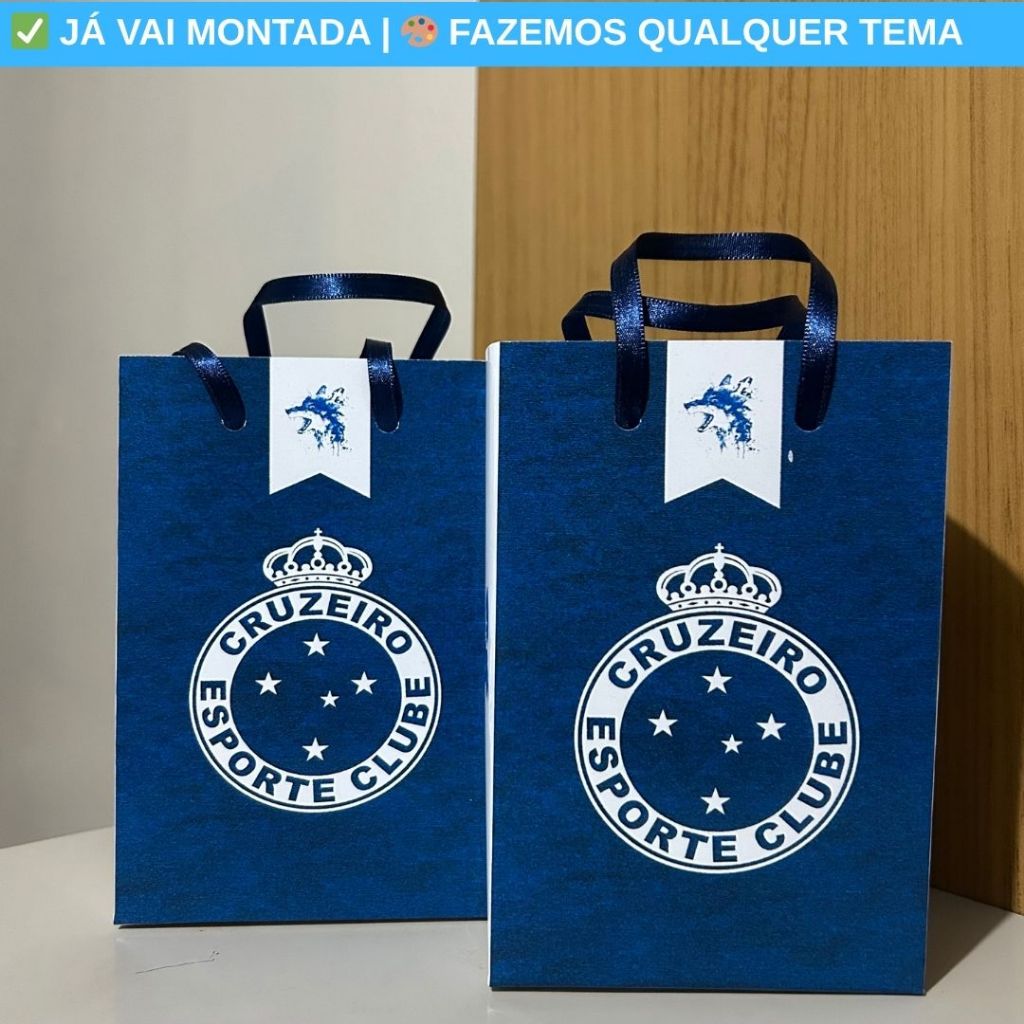 Sacolinha Surpresa Personalizada Cruzeiro Azul e Branco Festa Infantil | Lembrancinha Aniversário