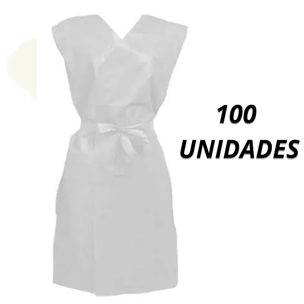 Avental Sem Manga 100 Unidades Branco Descartável Anadona em Oferta na Shopee