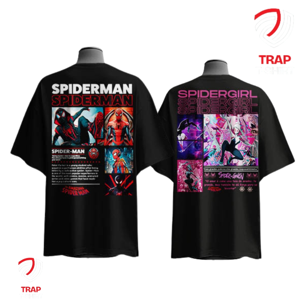 Kit 2 Camisetas Spider-Man & Spider-Girl | Aranhaverso | 100% Algodão Premium | Unissex SpiderTshirt