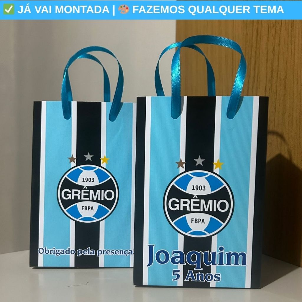 Sacolinha Personalizada Surpresa Grêmio  Futebol Tema Festa Infantil | Lembrancinha Aniversário