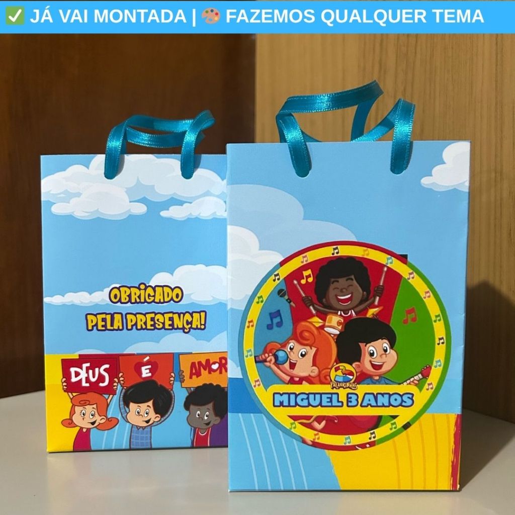 Sacolinha Surpresa Personalizada 3 Palavrinhas Festa Infantil Lembrancinha Aniversário Criança Temas