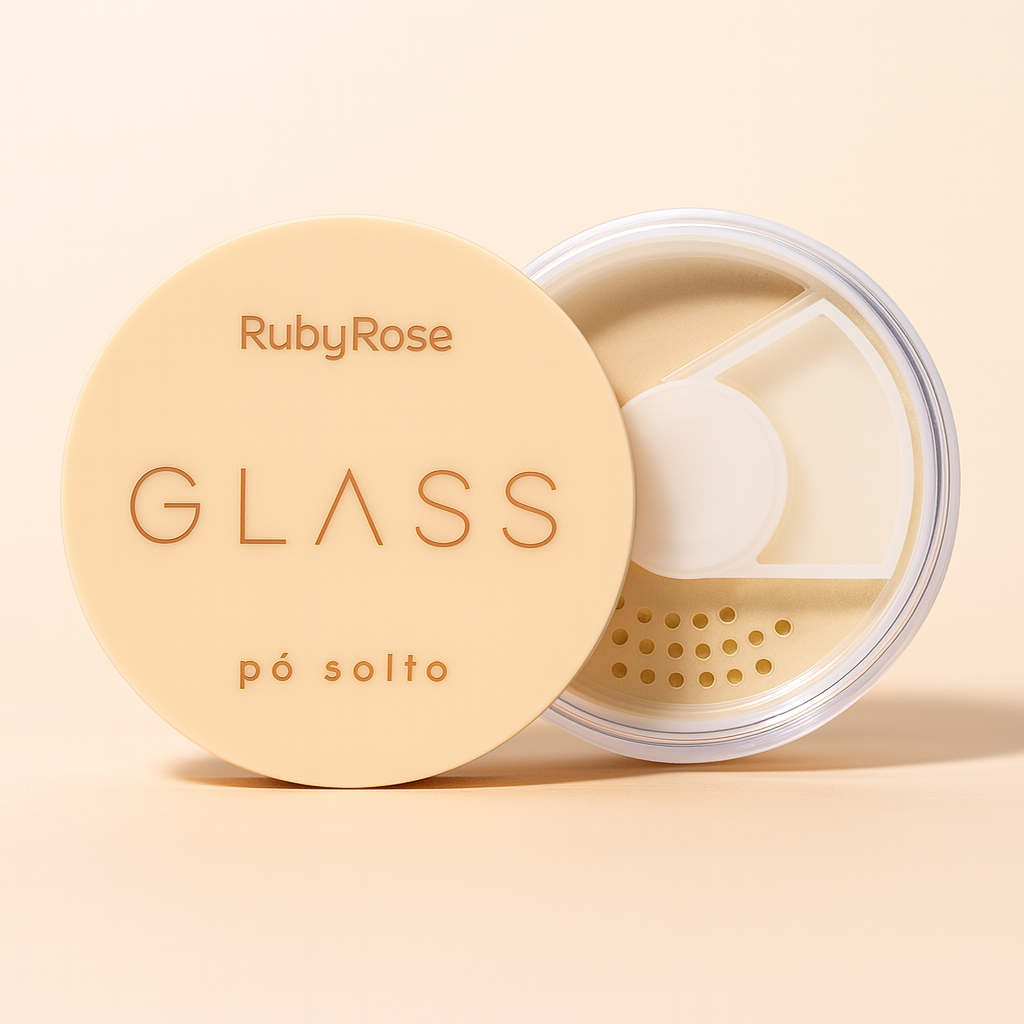 Pó Solto Facial Ruby Rose Glass Acabamento Natural Make Up em Oferta na Shopee