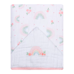 Toalha de Banho Bebê Papi Soft Com Capuz Bordado 3 Camadas de tecido fralda 90x75cm