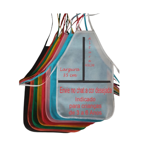 Kit 17 Avental Infantil Descartável TNT 80 melhor beneficio 35x45cm  Criança 3 a 6 Anos Escolha a cor de sua preferência