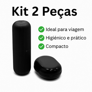 Kit Estojo de Escova e Pasta Dental + Saboneteira Portátil para Viagem em Oferta na Shopee