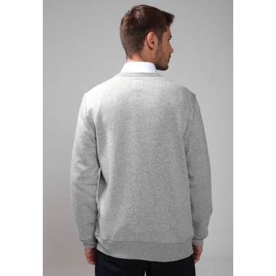 Blusa de Moletom Flanelada Fechada GAP Logo Cinza