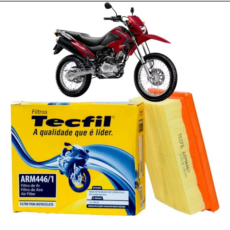 Filtro de ar TITAN MIX 125/150 09 a 13 Bros 125/150/160 até  2024 Pop 100 todas XRE 190 Tecfil