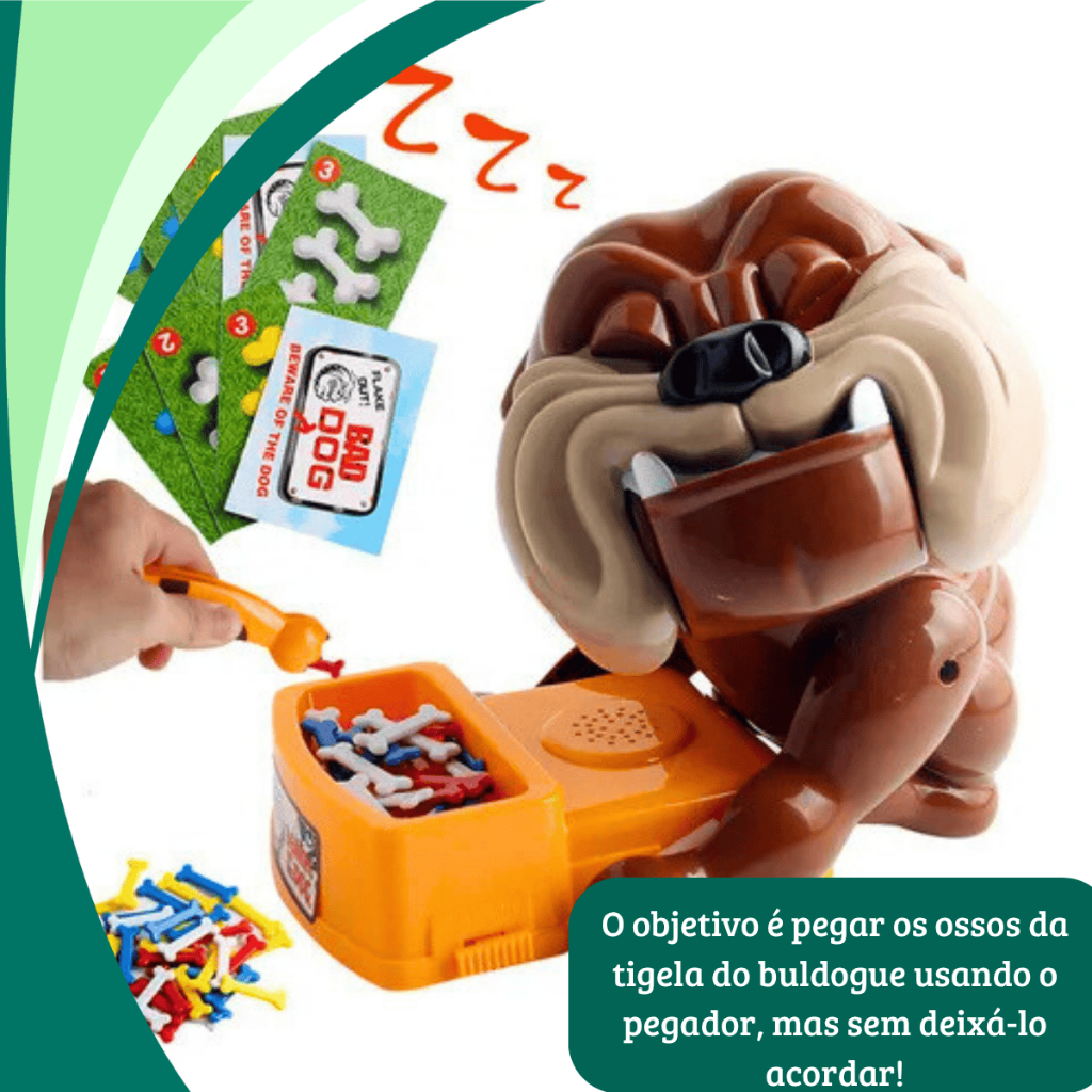 Jogo Buldogue Pega Ossos não acorde  cão jogo cartas diversão interativo divertido crianças infantil