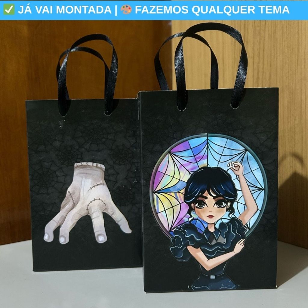 Sacolinha Surpresa Personalizada Wandinha Festa Infantil | Lembrancinha Aniversário Criança Temas