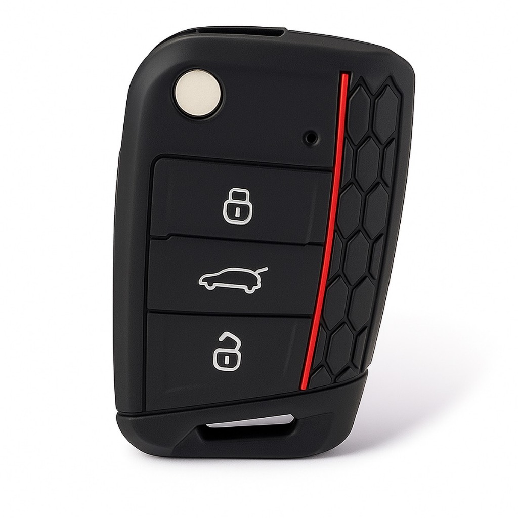 Capa Silicone Chave Canivete Vw Novo Golf Polo Nivus T-cross Tera 3 botões Volkswagen presença