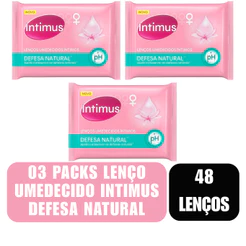 03 Packs Lenço Umedecido Intimus Defesa Natural