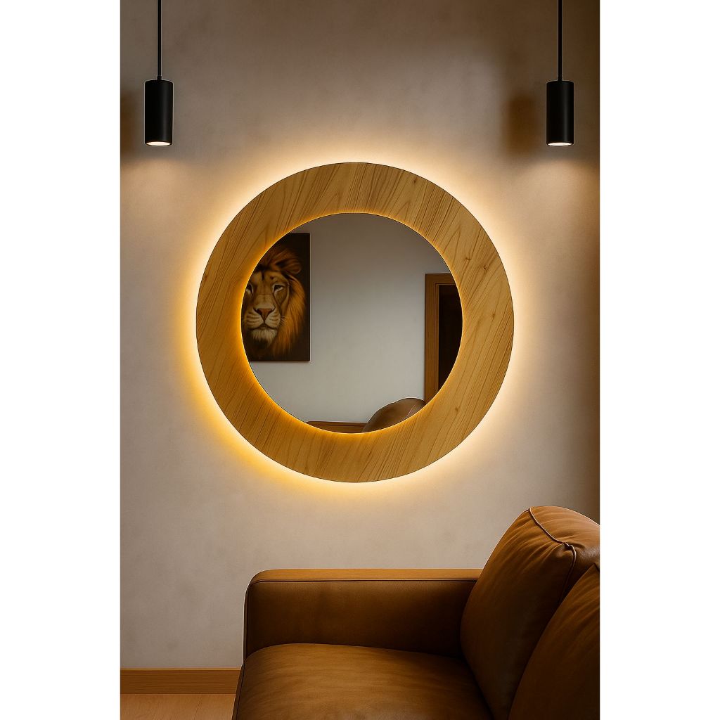 Espelho decorativo savana com LED (tomada)