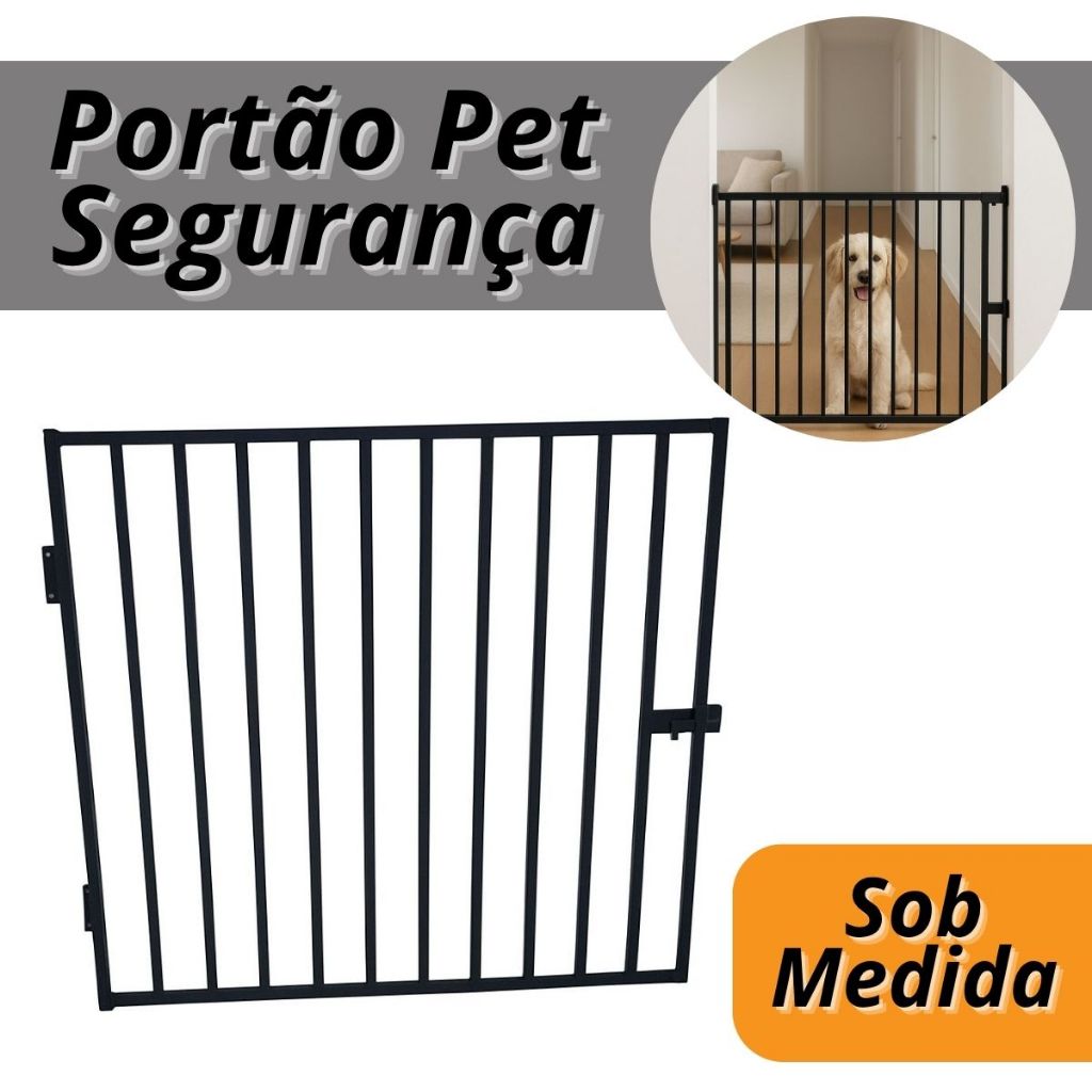 Portão Segurança Grade Cercado de Proteção para Pet Cachorro ou Criança - Metalon Sob Medida em Oferta na Shopee
