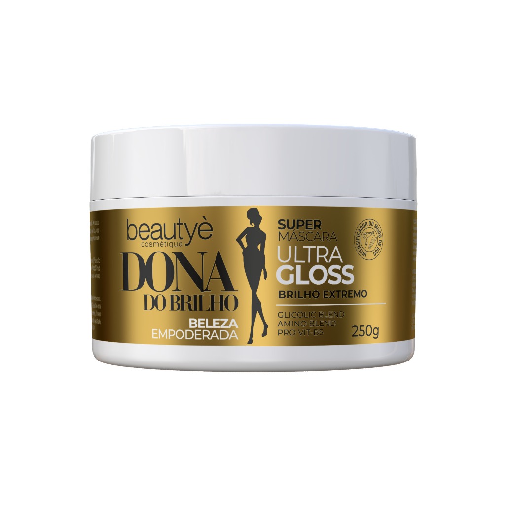 Super Máscara Ultra Gloss Brilho Extremo Beautyè – Com Glycolic Blend, Amino Blend e Pró Vitamina B5