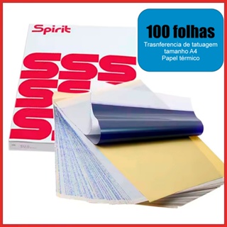 Kit 100 Papel De Transferência Tatuagem 100 Folhas Decalque Térmico A4 Stencil Thermal Hectograficos em Oferta na Shopee
